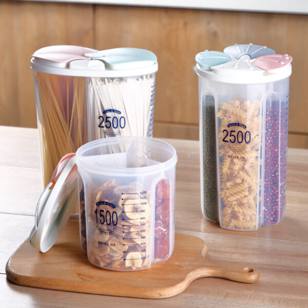 Healthy Containers Cereal Grain Dry Food Storage Tank Transparent Cover Plastic Case - Image 2