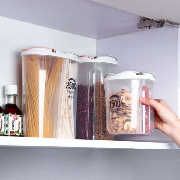 Healthy Containers Cereal Grain Dry Food Storage Tank Transparent Cover Plastic Case - Image 10