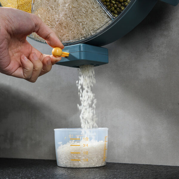 Wall-Mounted Grain Dry Food Dispenser Rotating For Kitchen - Image 3