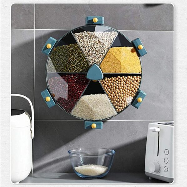 Wall-Mounted Grain Dry Food Dispenser Rotating For Kitchen - Image 6